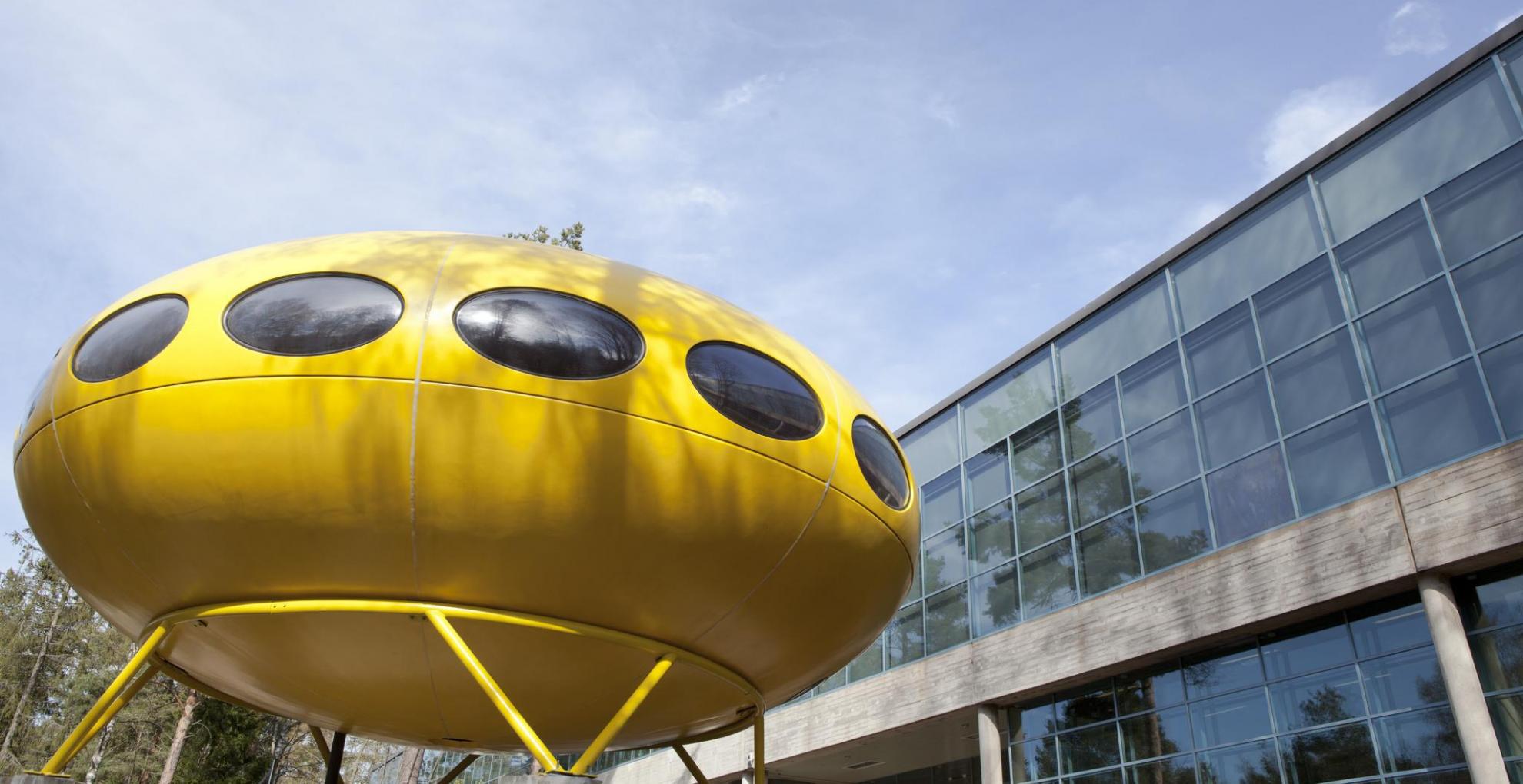 The Futuro House designed by Matti Suuronen in WeeGee's backyard.