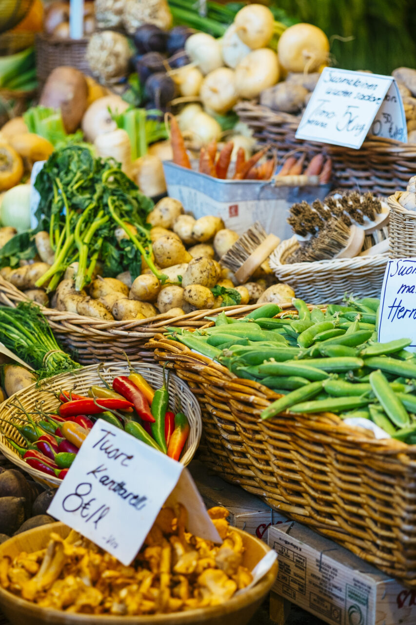 Vegetables at Hakaniemi Market Hall in Helsinki