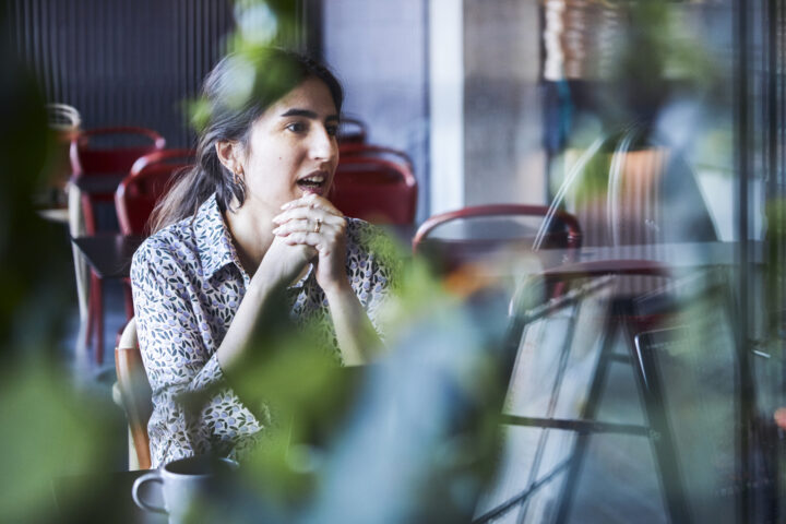 Woman behind the window