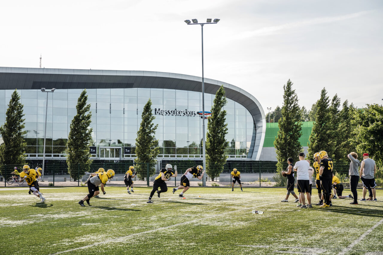 American football in sport park