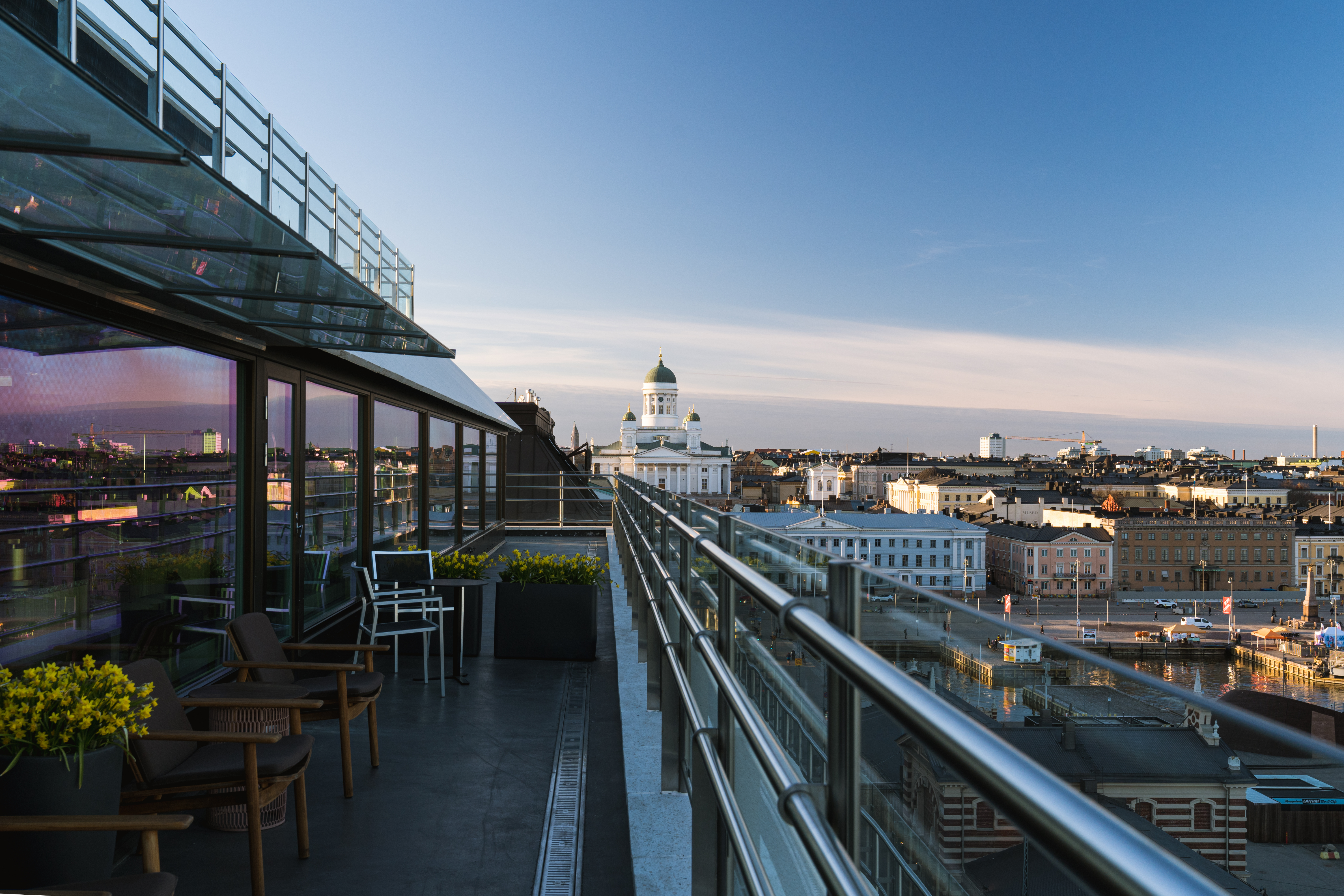 City panorama view from restaurant Palace