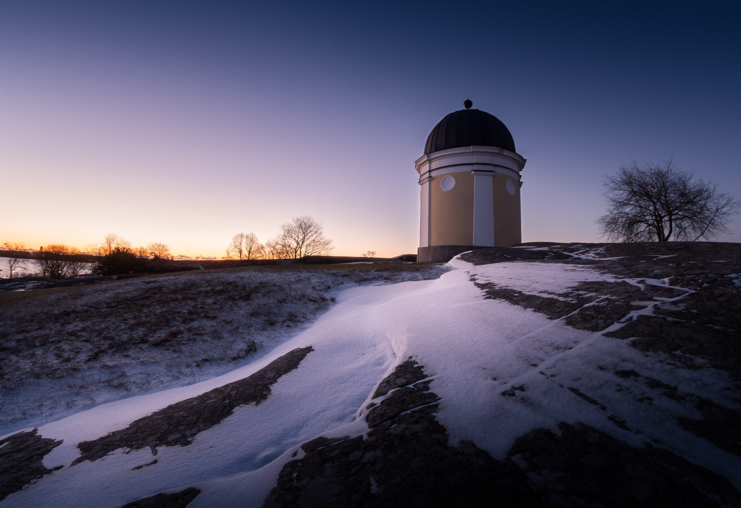 An early morning view of the old Helsinki ‘Kaivopuisto’ observatory