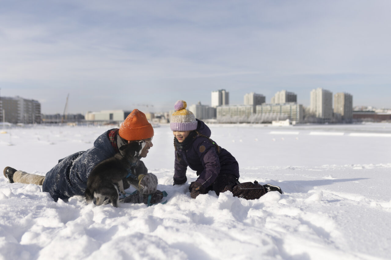 Winter fun in snow